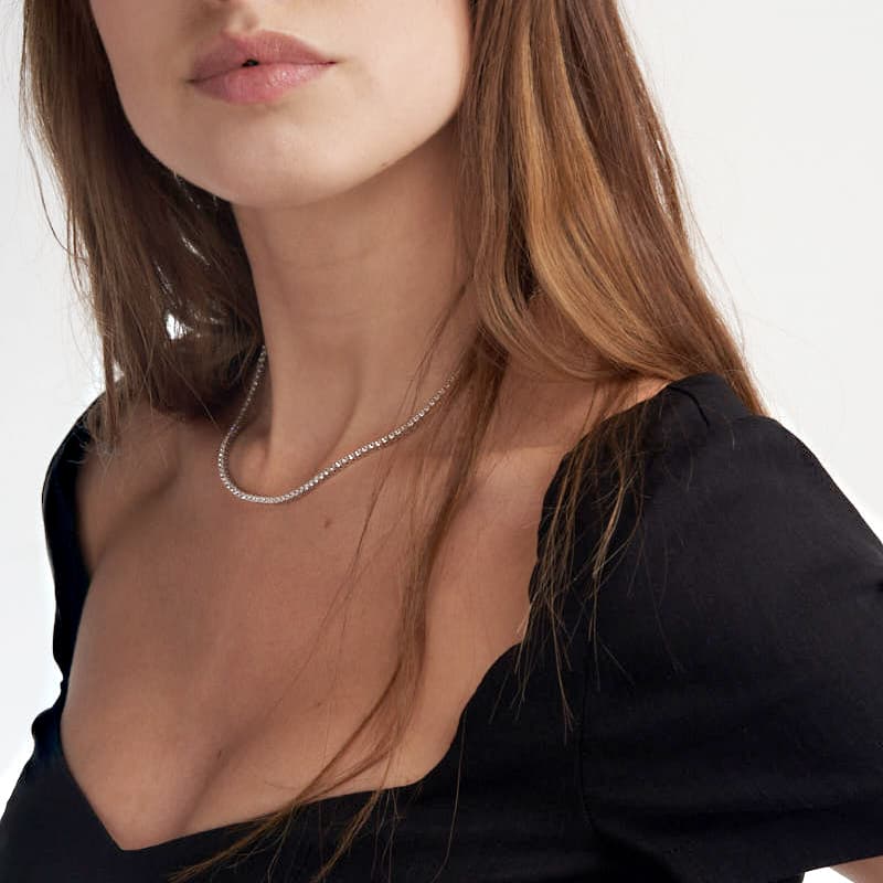 Collana Unoaerre Tennis Argento 925 41 cm - vista 5