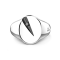 Anello Chevalier Zancan in Argento 925 con Spinello Nero ESA051 | ARVIMO Gioielli