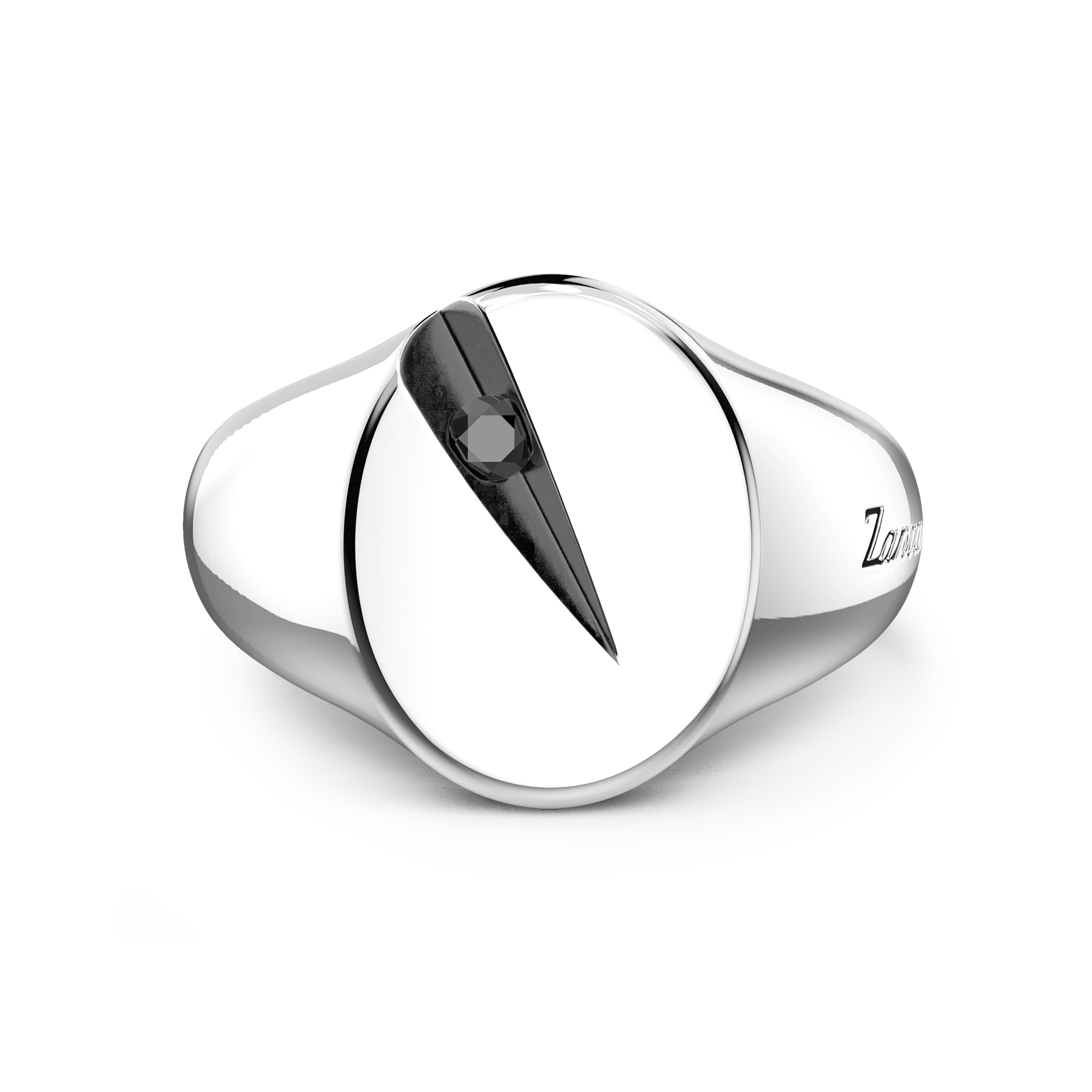 Anello Chevalier Zancan in Argento 925 con Spinello Nero ESA051 | ARVIMO Gioielli
