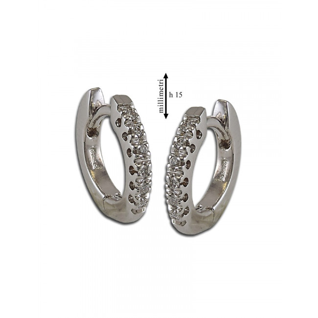 ORECCHINI GEMORO ORO 18kt gr. 2,80  DIAMANTI ct. 0,06  OB178BIA