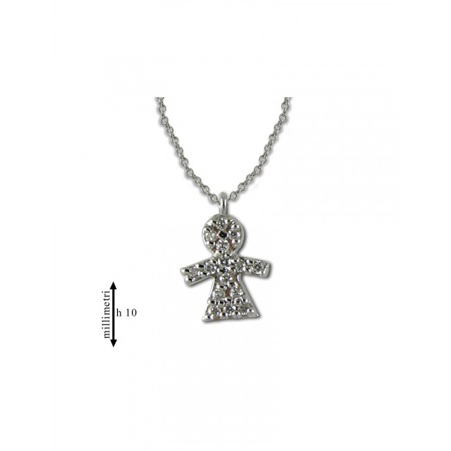 GIROCOLLO GEMORO ORO 18kt gr. 1,80  DIAMANTI ct. 0,05  PB1463BIA