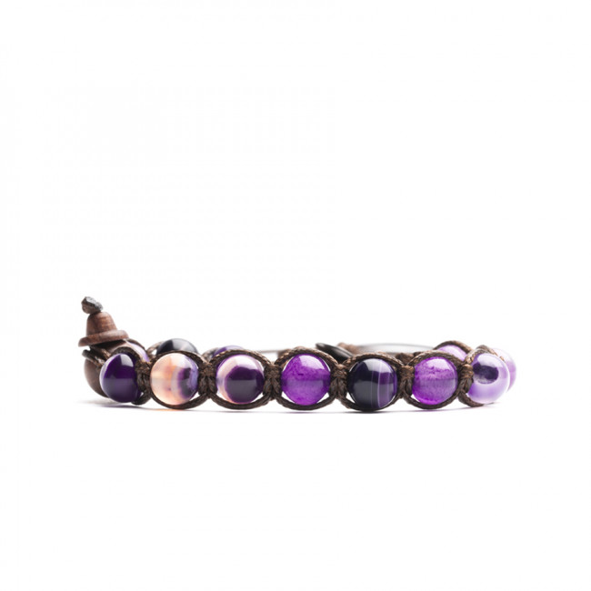 BRACCIALE TAMASHII AGATA VIOLA STRIATA BHS900-85