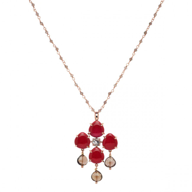 COLLANA ROSSO PREZIOSO ARGENTO 925 LADY LIKE CROSS 23060LK RED INSTICT 