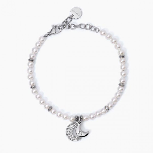 BRACCIALE 2JEWELS ACCIAIO PERLE LUNA  232342