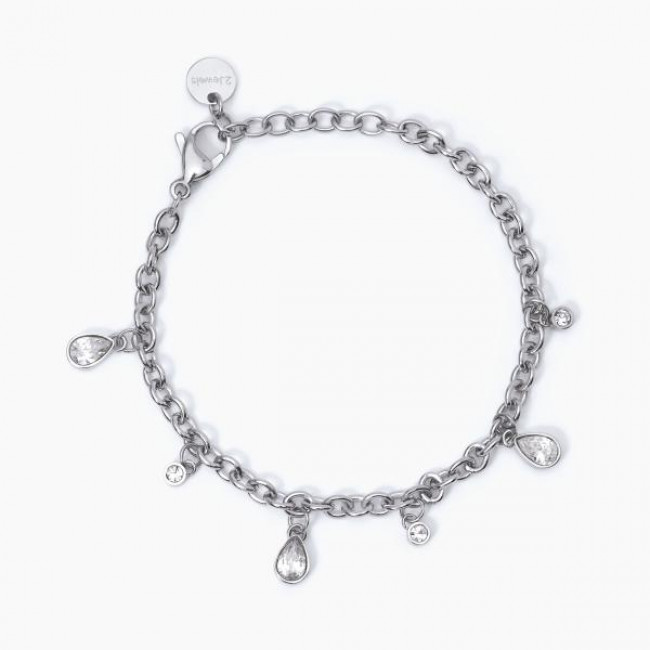 BRACCIALE 2JEWELS ACCIAIO PENDENTI CRISTALLI 232348