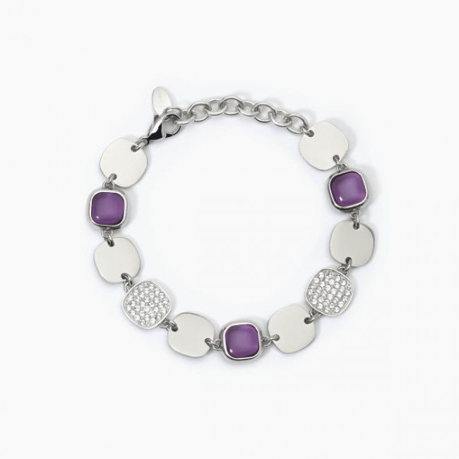 BRACCIALE 2JEWELS ACCIAIO CRISTALLI VIOLA 232435