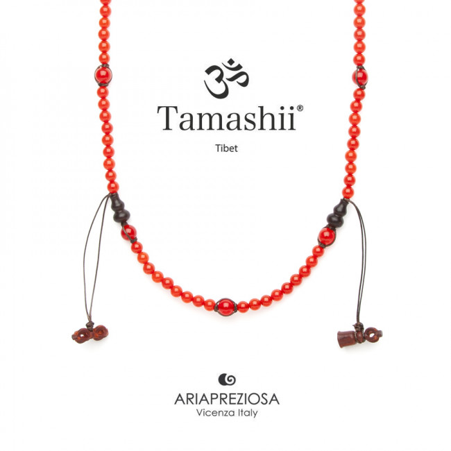 COLLANA TAMASHII  MUDRA AGATA ROSSO PASSIONE CORTA NHS1600-124