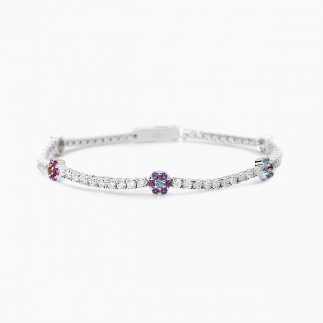 BRACCIALE MABINA FIOR FIORE ARGENTO CRISTALLO DI ROCCA 533885