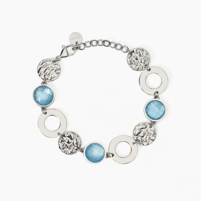 BRACCIALE 2JEWELS GLASS AZZURRO MADREPERLA ACCIAIO 232538