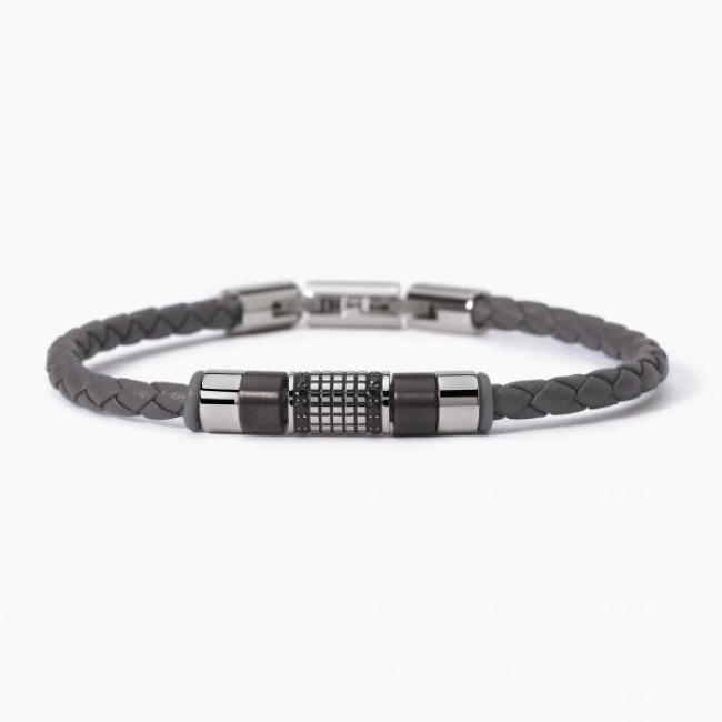 BRACCIALE  2JEWELS ACCIAIO PELLE 232359