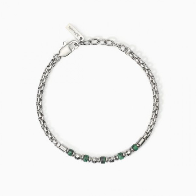 BRACCIALE  2JEWELS ACCIAIO MALACHITE 232552